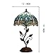 AVIVADIRECT Tiffany Lamp Blue Dragonfly Style Stained Glass Table Lamp Desk Bedside Reading Light 12X12X19 Inches with Metal Leaf Base Decor Bedroom Living Room