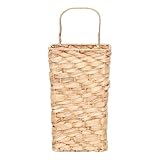 Water Hyacinth Hanging Basket Wall Basket for Organizing Door Decor for Flowers Decorative Baskets with Sticky Hook for Bathroom Dormitory Organizer Natural, 7.9’’X4.7’’X13.4’’ In.