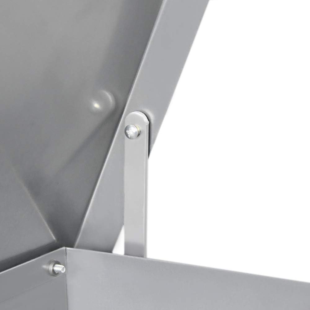 Froadp Comedero automático, comedero, accesorio de acero galvanizado, comedero automático para pollos, resistente al agua, para aves de corral, patos, pollos (5 kg, 50 x 16,5 x 19 cm)
