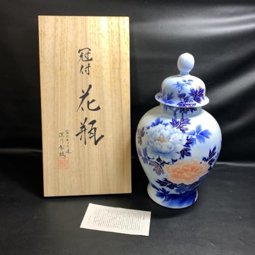 宮内庁御用達　深川製磁　花瓶 Amazon.co.jp: 深川製磁 、有田焼 、宮内庁御用達 、花瓶 、牡丹