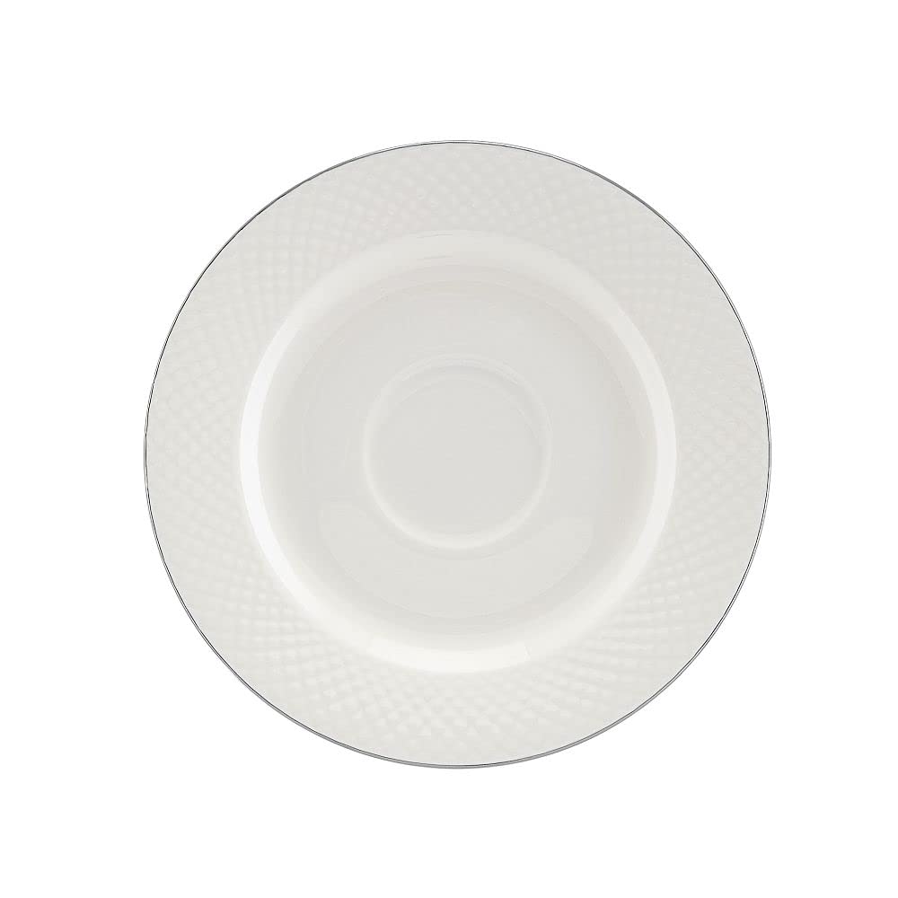 VILLA ITALIA Serwis kawowy porcelanowy na 6 osób Zestaw filiżanek Filiżanki, Talerzyki deserowe, Dzbanek, Cukiernica do kawy lub herbaty BARI PLATIN ES647