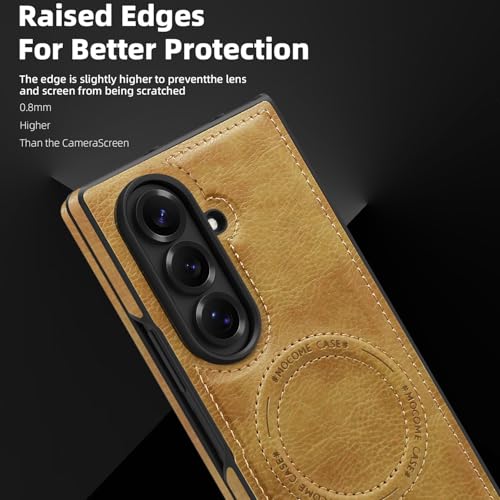 Image of Lunivop for Samsung Galaxy Z Fold 7 Case PU Leather Brown