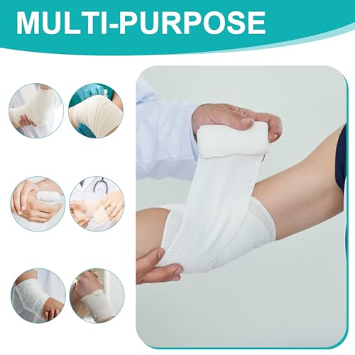 6 Stück Elastischer Verband Elastische Bandage Kompressionsbinden Elastischer Verband mit Metallclips Gedehnt Luftdurchlässig für Handgelenke Knöchel Knie für Verstauchung Verletzungen