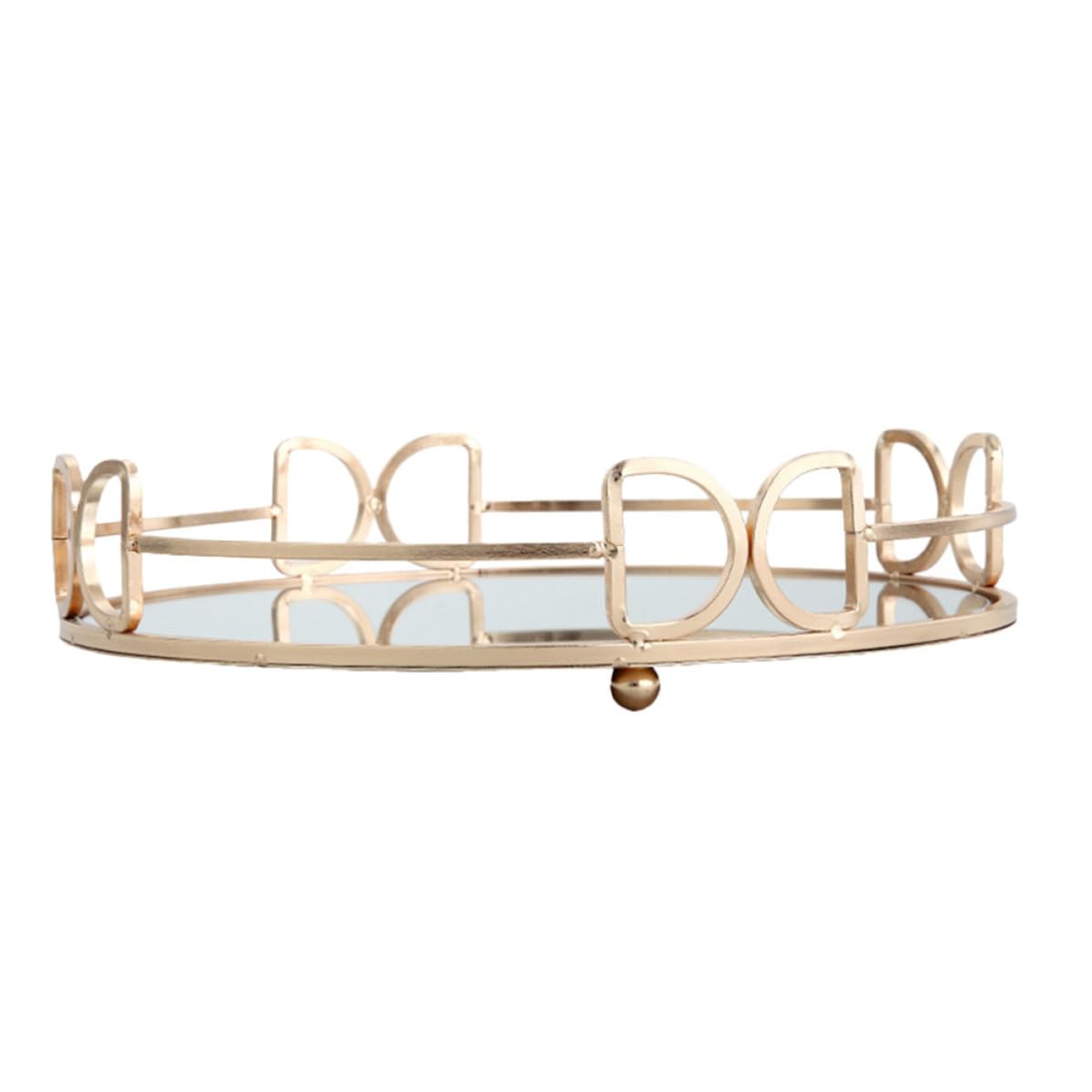 BESTOYARD Bandeja Decorativa Adecuado para Organizar Objetos de Escritorio Espejo Dorado de Metal Resistente al Desgaste y Diseño Moderno para Sala de Estar o Banquetes