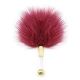 Boutique Natural Feather Tickler Craft Feathers Quill Duster Cleaning Costume Maid Accessory(Wine Red+Lucency Acrylic)