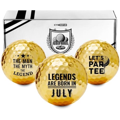 CybGene Birthday Gifts Golf Balls Set for Him, Golf Gifts for Men, Cool Accessories for Golfers, Birthday Golf Balls for Golf Lovers, Dad, Grandpa, Boyfriend, Husband, Brother, Uncle, Boss - July