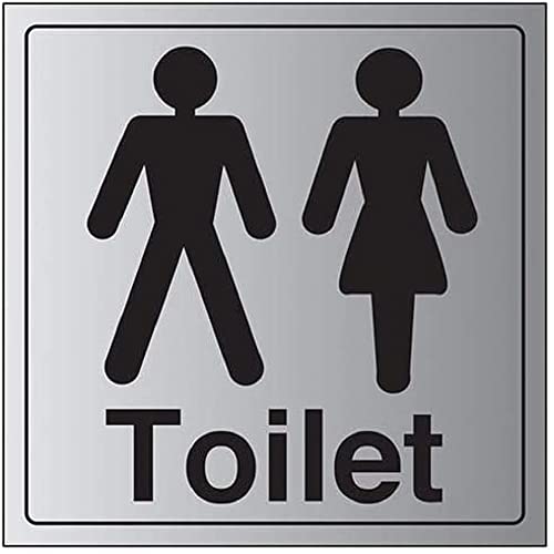 V Safety General Door-Gents/Ladies Toilet Sign - 200mm x 200mm - 1.6mm Alu Rigid Plastic