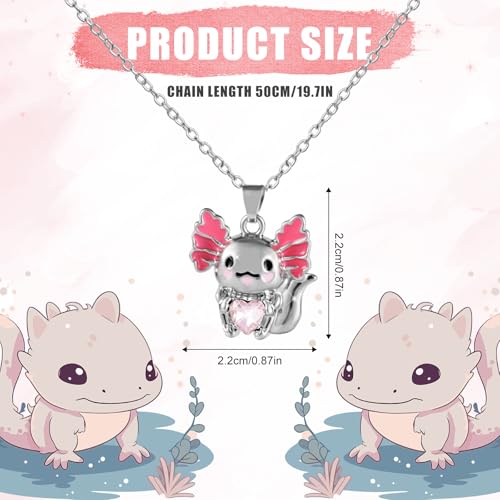 Collier pendentif axolotl de qualité supérieure en cristal