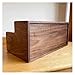 KAJHSTLOZ Multifunctional Storage Box Walnut Wood Desktop Organizer with Compartments Office Desk Writing Case 3-Tier Sundries Organizer