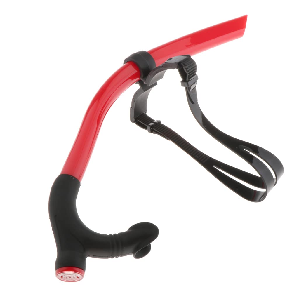 Tubo respiratorio in silicone per centro di nuoto, con cinghia regolabile per la testa, colore rosso