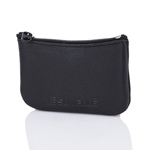 Genuine Leather Zipper Coin Purse Men Coin Pouch Change Holder