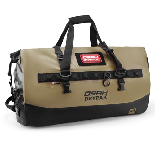 Image of OSAH DRYPAK Waterproof Duffel Bag 25L /40L /60L - Heavy-Duty Motorcycle Tail Bag, Roll-Top Dry Bag for Travel, Camping, Boating, Kayaking, Outdoor Adventure