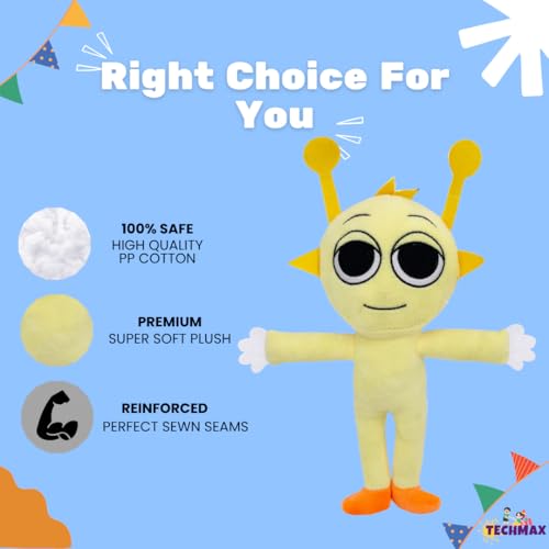 Image of Customized Text Standing Yellow Antenna Sprunki Plush Toys