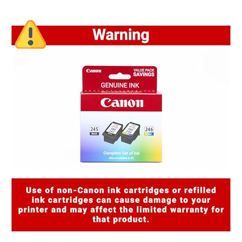 Image of Canon PG-245 XL /CL-246 XL Genuine Ink Value Pack (2 Cartridges), Compatible with iP2820, MG2420 /2924 /2920 /3020 /2522 /2525, MX492, TS3120 /302 /302a /202 /202a /4520 /3320, (Pack of 2)