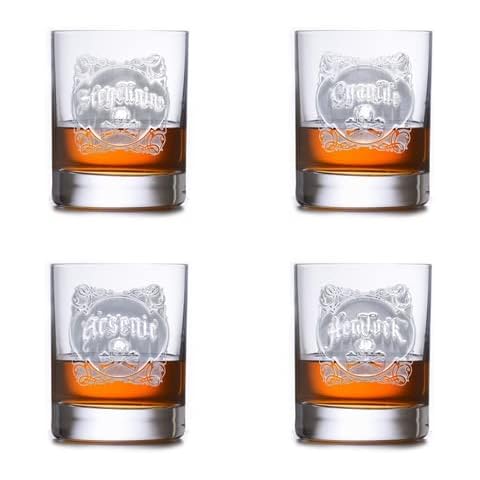 Engraved Name Your Poison Whiskey Scotch Glass Set, Arsenic, Cyanide Cover