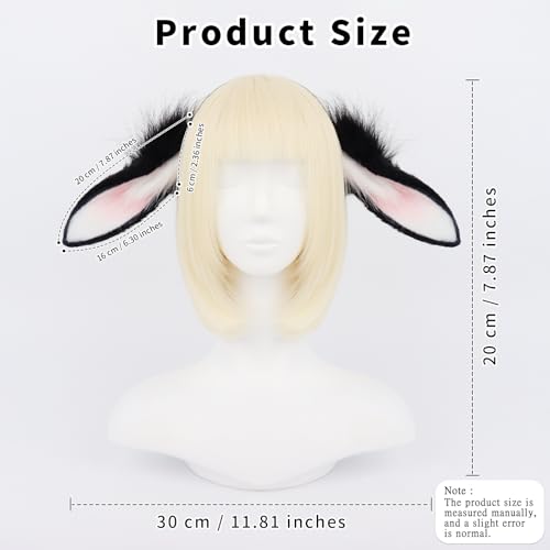 HAOAN Cute Bunny Ears Headband Faux Fur Rabbit Ear Hairhoop Anime Cosplay Costume Accessory by HAOAN - Used condition - Image 2