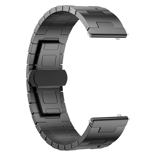 Image of ACM Watch Strap 20mm compatible with Compaq Q Watch Smartwatch | Metal Stainless Steel Belt Luxury Band