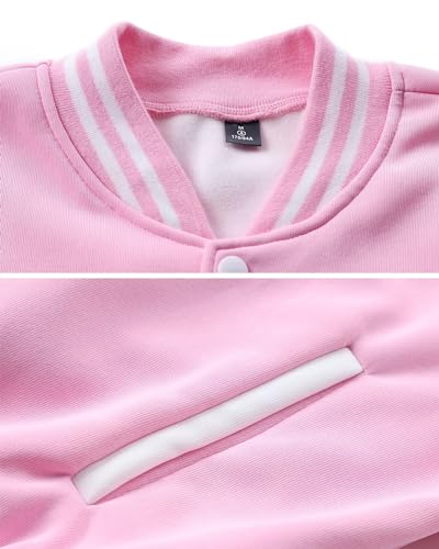 Image of babyhealthy Men's Varsity Jacket Baseball Bomber Jacket Slim Fit Button Down Letterman Jacket Winter Coat