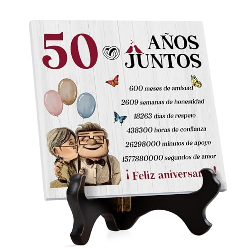 Placa Acrílica Bodas de Oro - Regalo 50 Aniversario Mariage Ans 2.0
