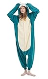 SWEETXIN Adult Unisex Onesie Pajamas Halloween Christmas Sleepwear Jumpsuit Cosplay Costume Suit for Women and Men (Medium,Teal)