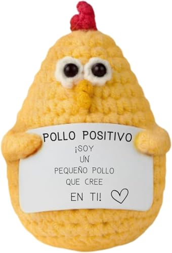 Regalo Original Mujer Hombre, Pollo Positivo Divertido y Motivador, Peluche Cumpleaños, Navidad, Amigo Invisible, Decoración Oficina y Hogar, Idea Graciosa Pareja, Amigas (Pollo en Español)