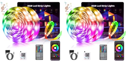 Image of Ledagic Led Lights for Bedroom 120 ft (2 Rolls), 720Leds Super Bright RGB Led Strip Lights with 60 Keys Remote and App Control, Music Sync Color Changing Lights for Room, Party, Home Decor (Pack of 2)