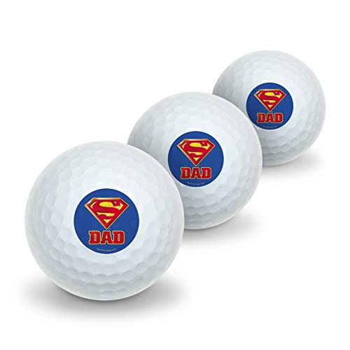 GRAPHICS & MORE Superman Super Dad Shield Logo Novelty Golf Balls 3 Pack
