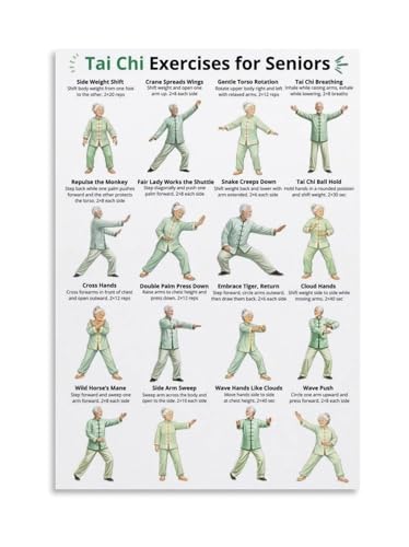 Póster de Tai Chi enmarcado para mejorar el equilibrio en casa