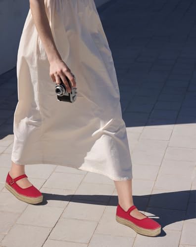 Mary Jane Woven Espadrilles for Women Round Toe Ballerina Shoes Canvas Summer Flats3