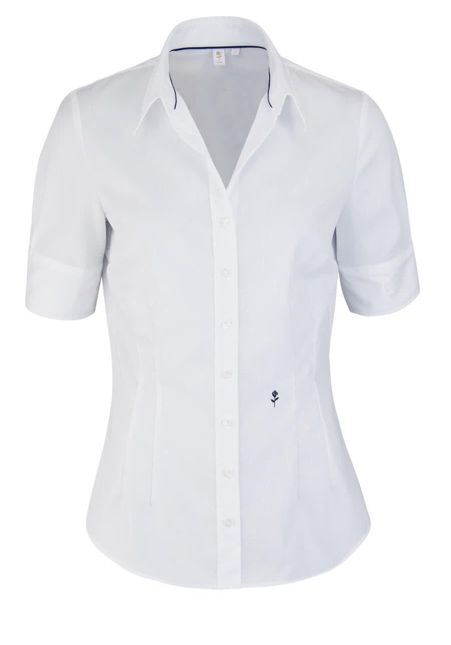 Seidensticker Damen City Bluse Kurzarm Slim Fit Uni Bügelfrei Schmal Taillierte Hemdbluse - Slim Fit - Hemdbluse - Kurzarm - 100% Baumwolle (1er Pack)