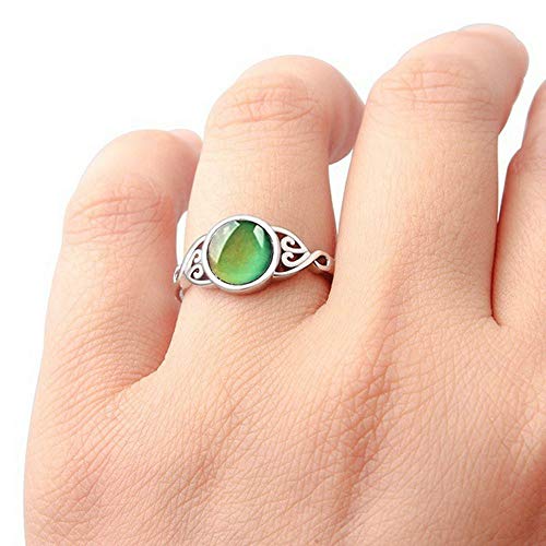 Jude Jewelers Round Shape Simulated Moon Stone Color Changing Mood Ring4