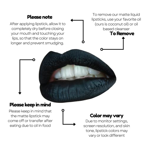 Black Lip Liner And Lipstick Matte Long Lasting Kissproof Waterproof Lightweight No Smudge Talc-Free And Paraben-Free - Linda #TOP6