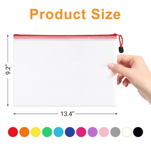 Pochettes en maille A4 à fermeture éclair étanches pour bureau et école - 3