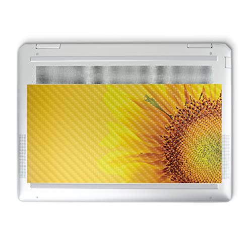 Image of MightySkins Carbon Fiber Skin Compatible with HP Spectre x360 14 inch (2022) Full Wrap Kit - Sunflower Yellow | Protective, Durable Textured Carbon Fiber Finish | Easy to Apply | Made in The USA