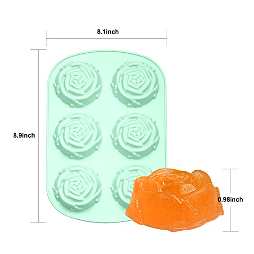La Chat Silicone Soap Molds, Rose Silicone Mold For Soaps Making, Cake Baking Mold For Biscuit, Chocolate Candy, Flower Ice Cube Tray 3 Packs #TOP6
