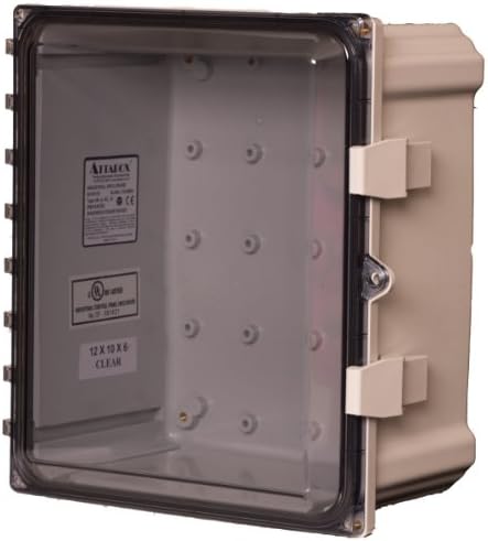 Attabox Heartland AH12106C Polycarbonate Enclosure with Hinged, Locking, Clear Cover, 12 x 10 x 6 Inches