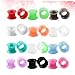 PACKOVE 24pcs Mixed Color Silicone Ear Tunnel Plugs and Stretchers Double Flared Ear Expanders Body Piercing Jewelry for Men Women Comfortable Lightweight Fashionable Accessories