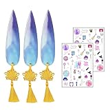 Vordpe Ensemble D'Armes De Cosplay 3 PièCes avec Pompons Et 2 Tatouages, Accessoire De DéGuisement Anime, RéPlique D'Arme Jouet K-P0p, Bijoux Fantaisie, Jouet Accessoire pour ScèNe