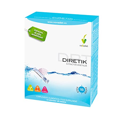 Novadiet - DIRETIK Sobres con Extractos Vegetales, Cola de caballo, Alcachofera, Ortosifón, Ayuda al Control de Peso, Obesidad y Adelgazar, Diurético para la Retención de Líquidos - 18 Sticks de 3g