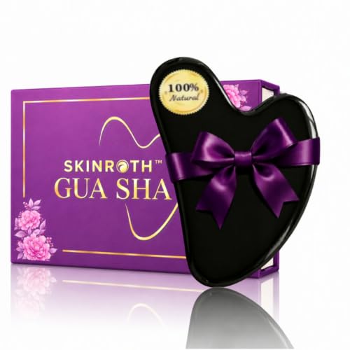 Image of 100% Natural Bian Stone Gua Sha Tool for Face & Body Massage, Facial Sculpting, Lymphatic Drainage, Reduce Puffiness, Jawline Tightening, Comes in Premium Rigid Gift Box