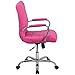 Flash Furniture Vivian Mid-Back Pink Vinyl Executive Swivel Office Chair with Chrome Base and Arms