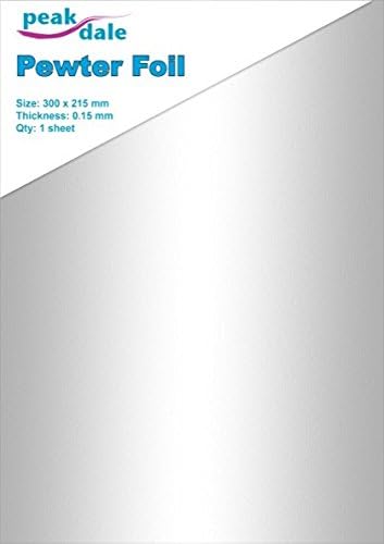 Peakdale A4 Pewter Foil 0.15mm Thick Aluminum Food Wrap 8.27 x 11.69 inches