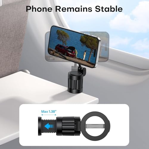 Image of FKU Magnetic Airplane Phone Holder, 360Rotating Foldable Mobile Stand, Plane Travel Essential Accessories for iPhone 16-12 Pro Max /Magsafe Case (Magnetic Airplane Phone Holder)