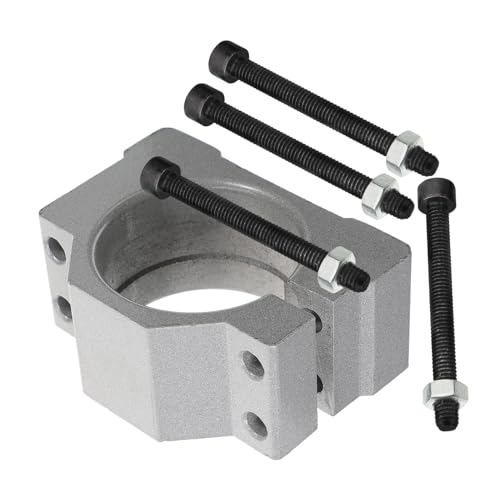 OSALADI Accessory Holder Jig CNC Machine Spindle Bracket Spindle Motor Holding Bracket Spindle Motor Mounting Clamp Bracket Spindle Motor Mounting Hardware Aluminium Alloy Silver