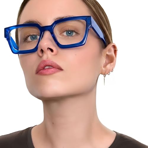 Image of livho Oversized Eyewear Frame for Woman and Men - Rectangle Fashion Glasses for Computer, Chic Preppy Frame