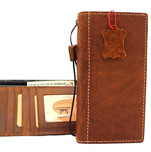 Genuine Leather Case for Samsung Galaxy note 9 Book Tan Wallet Luxury Cover S Handmade Retro Id cards slots soft holder daviscase rubber