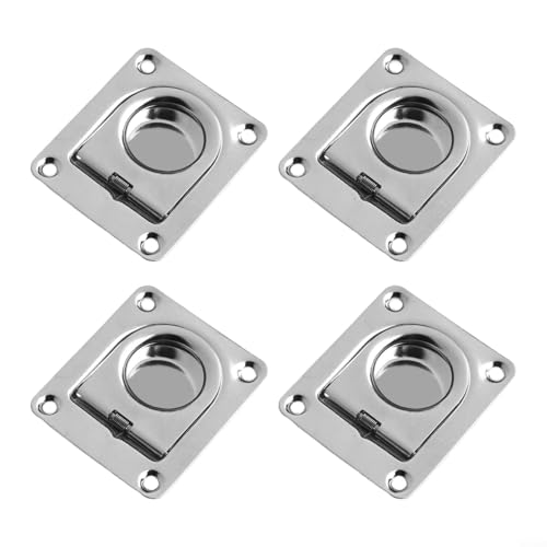 Anelli a D per montaggio a filo in acciaio inossidabile, 55 x 65 mm, Ancoraggi di fissaggio pesanti, per barche, rimorchi, camion, fissaggio a pavimento, metallo di grado 304