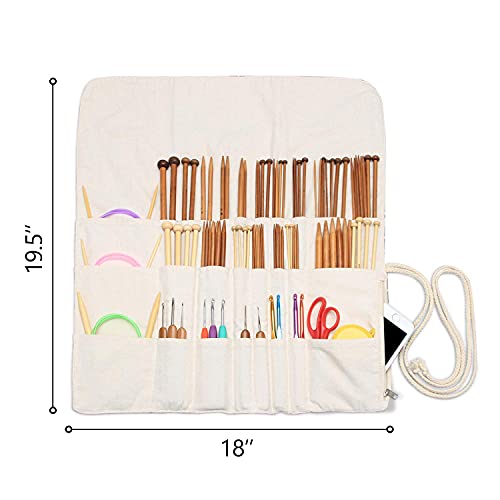 image for Teamoy Knitting Needles Holder Case(up to 14 Inches), Rolling Organize