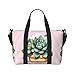 Cartoon Succulents Printed women's handbag, portable crossbody bag, suitable for fitness, travel.
