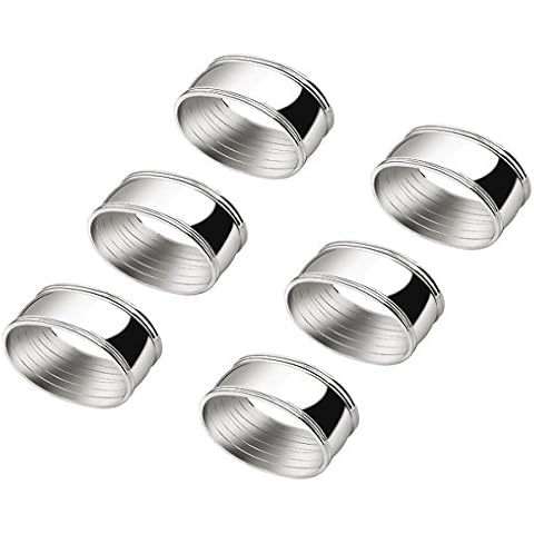 Stoffserviettenring oval 6er-Set 5,5x4,2cm versilbert Cover